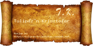 Tulipán Krisztofer névjegykártya