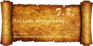 Tulipán Krisztofer névjegykártya